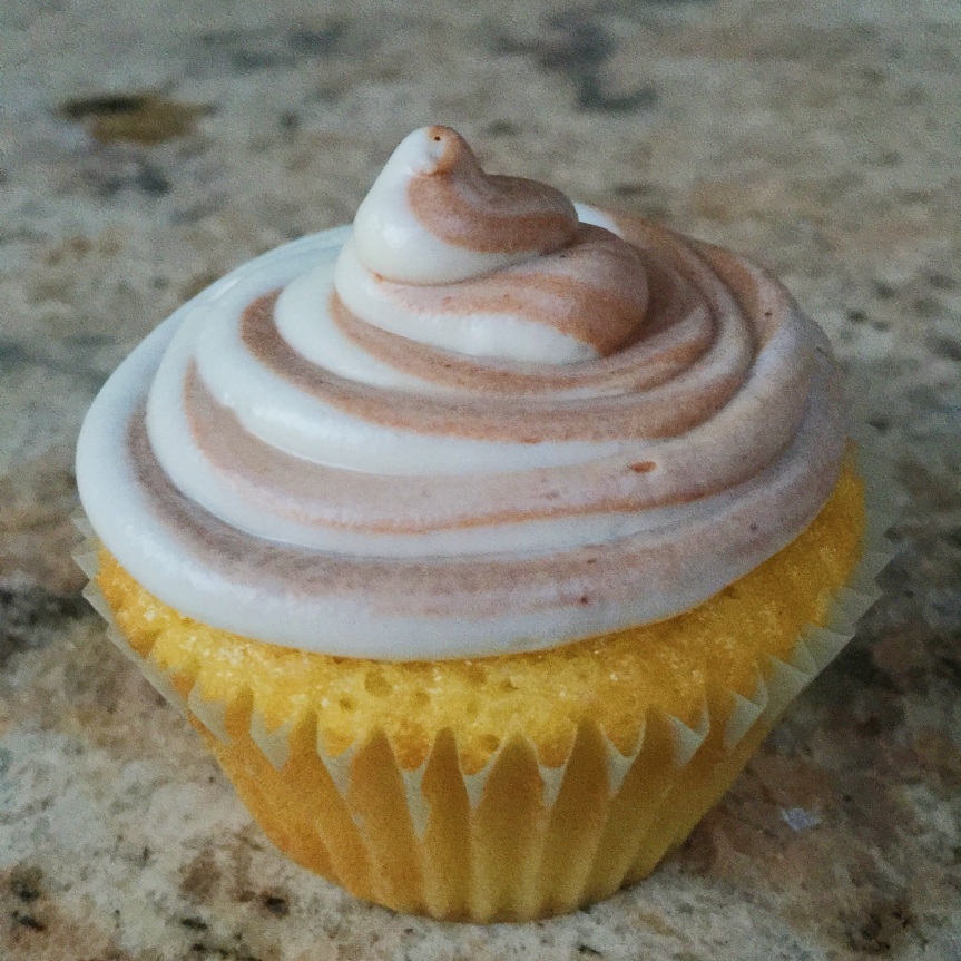 Vanilla Cupcakes with Marble Swirl Frosting